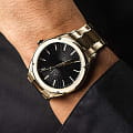 Armani Exchange Armani Exchange Fitz  AX2801 кварцевые мужские часы часы, крупный план черный циферблат