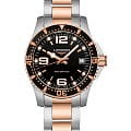 Longines Longines Hydroconquest L3.340.3.58.7  L33403587 кварцевые женские часы  черный циферблат, браслет сталь c pvd покрытием — вид спереди