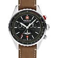 Swiss Military Hanowa Swiss Military Hanowa SMWGC0000301  SMWGC0000301 кварцевые мужские часы  черный циферблат, браслет кожаный — вид спереди