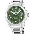 Festina Festina Swiss Made F20081/3  F20081/3 кварцевые мужские часы  зеленый циферблат, браслет нержавеющая сталь — вид спереди